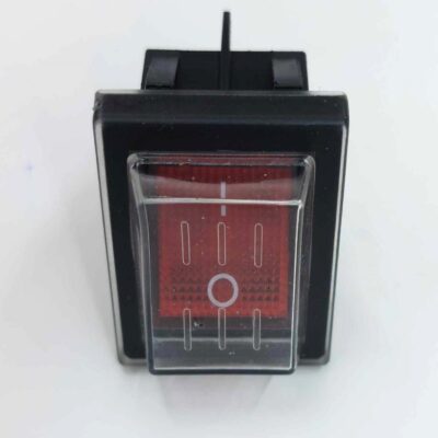 Billenő kapcsoló puha burkolattal takarítógéphez, 16A/250V AC, 37x30 mm, piros